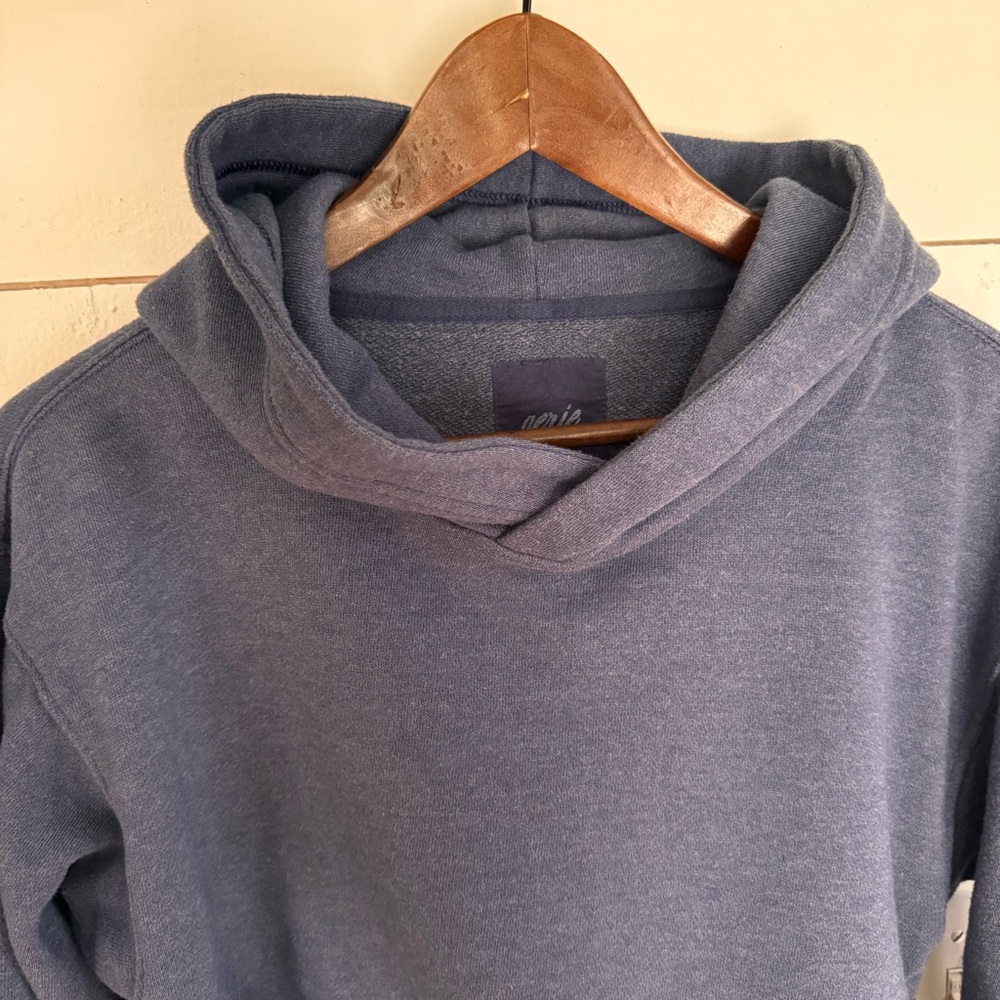 Aerie Ruched Side hoodie in navy blue. Size: XSmall - Picture 7 of 12
